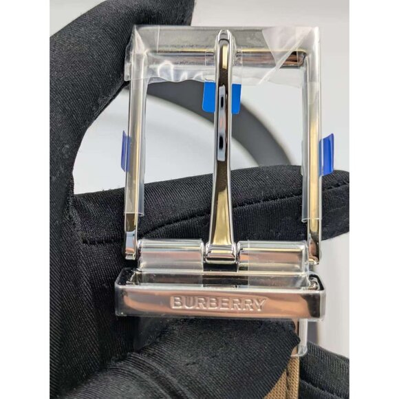 Burberry MB Louis35 Check Reversible Canvas Leather Belt Taupe Brown 90cm 808457 - Picture 8 of 12